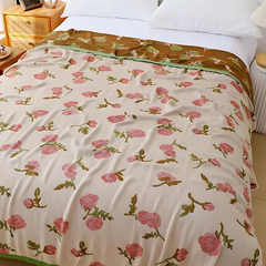 Bamboo Fiber Rural Rose Cooling Blanket