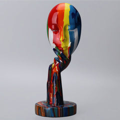 Female Thinker Colorful Art Sculpture