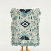 Azura Boho Geometric Cotton Knit Blanket
