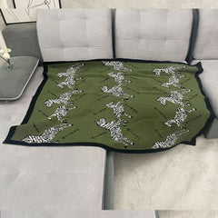 Acrylic Vintage Wild Zebra Knitted Blanket