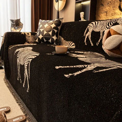 Black Stride Zebra Sofa Cover