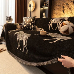 Black Stride Zebra Sofa Cover