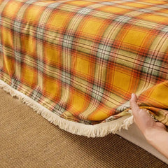 Autumn Chestnut Plaid Sofa Cover