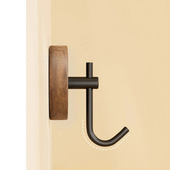 Chic Round Self-Adhesive Timber Wall Hook Piece