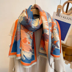 Elegant Floral Jacquard Woven Scarf