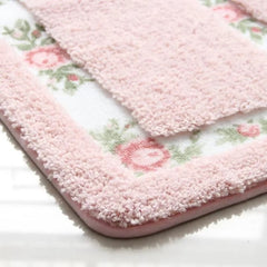 Floral Border Absorbent Bath Mat