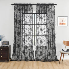 Floral Grace Sheer Curtains