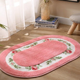 Floral Oval Plush Bath Mat