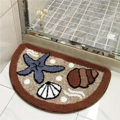 Fluffy Semicircle Non-Slip Bath Mat