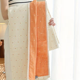 Heart Stitched Double-Spliced Cotton Gauze Blanket