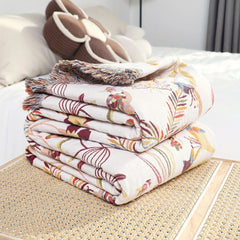Jungle Bloom Reversible Cotton Blanket
