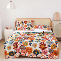 Bright Flower Cotton Blanket