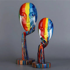 Female Thinker Colorful Art Sculpture