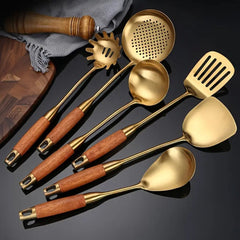 Chef's Choice Golden Kitchen Utensils | 6pcs Set