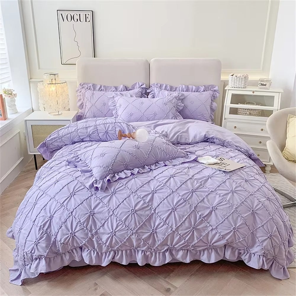 Belle Cotton Plush Ruffle Bedding | 4pcs Set