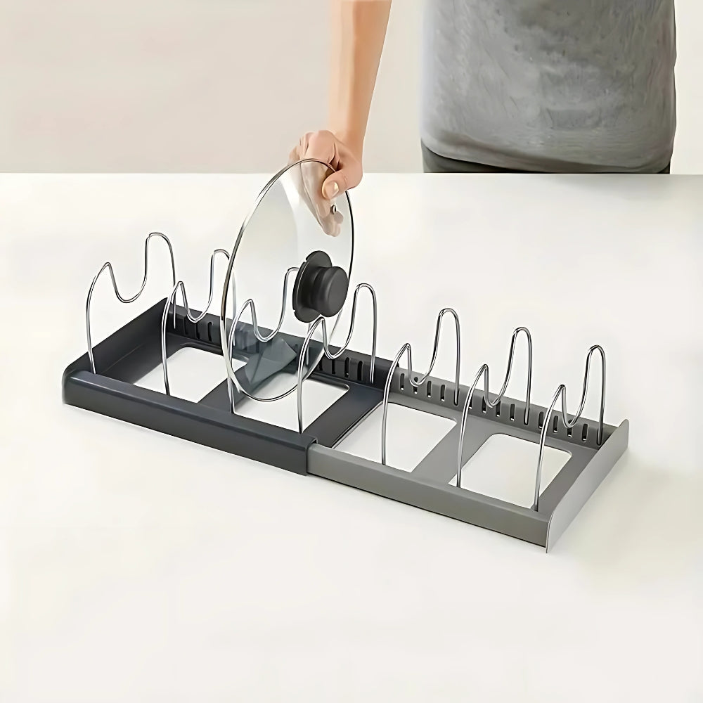 Expandable Pot and Pans Organizer Rack