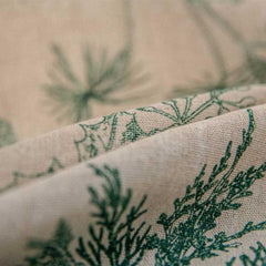 Green Pine Bird Pattern Tassel Curtain