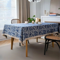 Blue Butterfly Garden Tablecloth