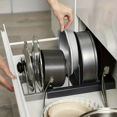 Expandable Pot and Pans Organizer Rack