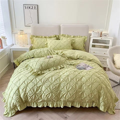 Belle Cotton Plush Ruffle Bedding | 4pcs Set
