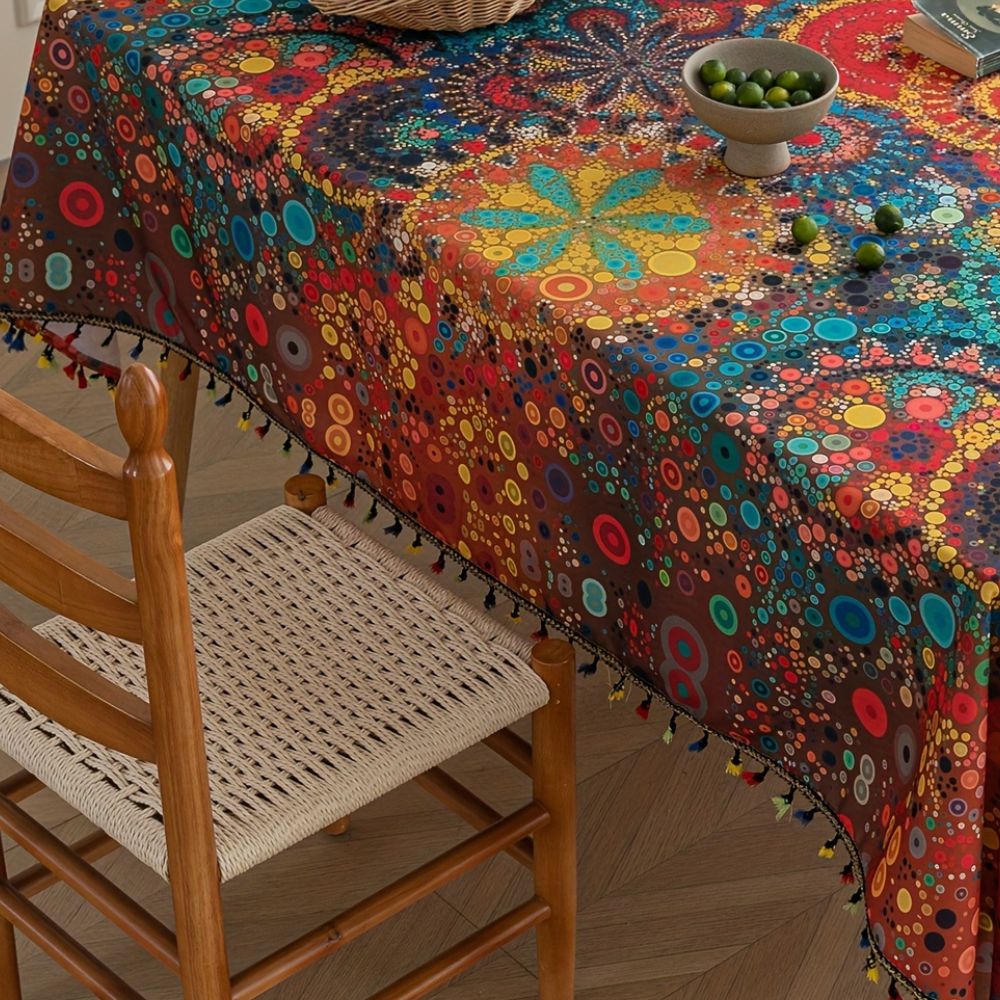 Hypno Bloom Tassel Tablecloth