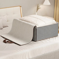 Durable Large Capacity Houndstooth Storage Suitcase