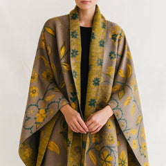 Elegant Double-Sided Floral Winter Shawl Scarf