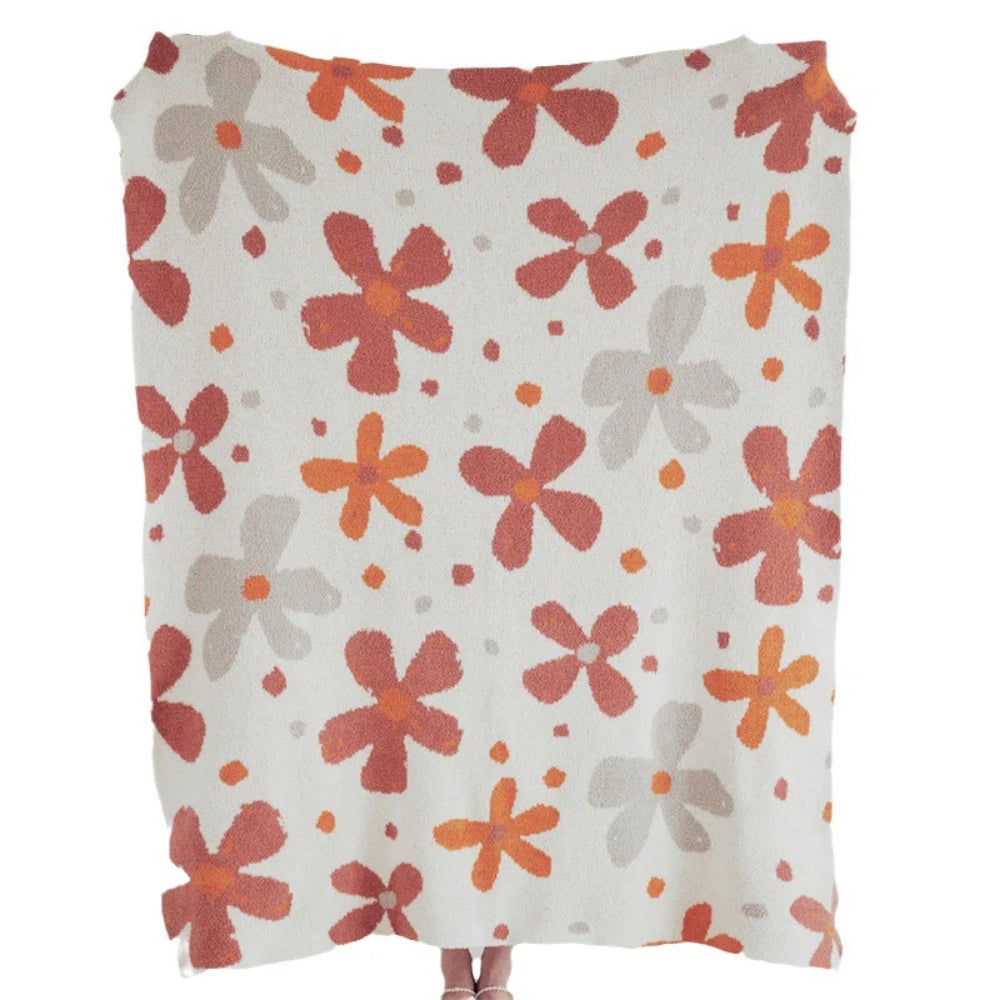 Alvian Floral Soft Knit Throw Blanket