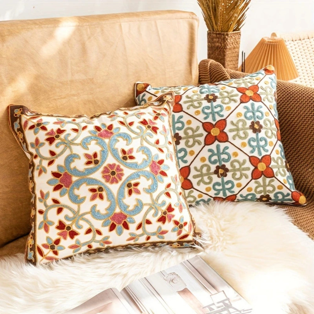 Aurae Embroidered Vintage Cushion Cover