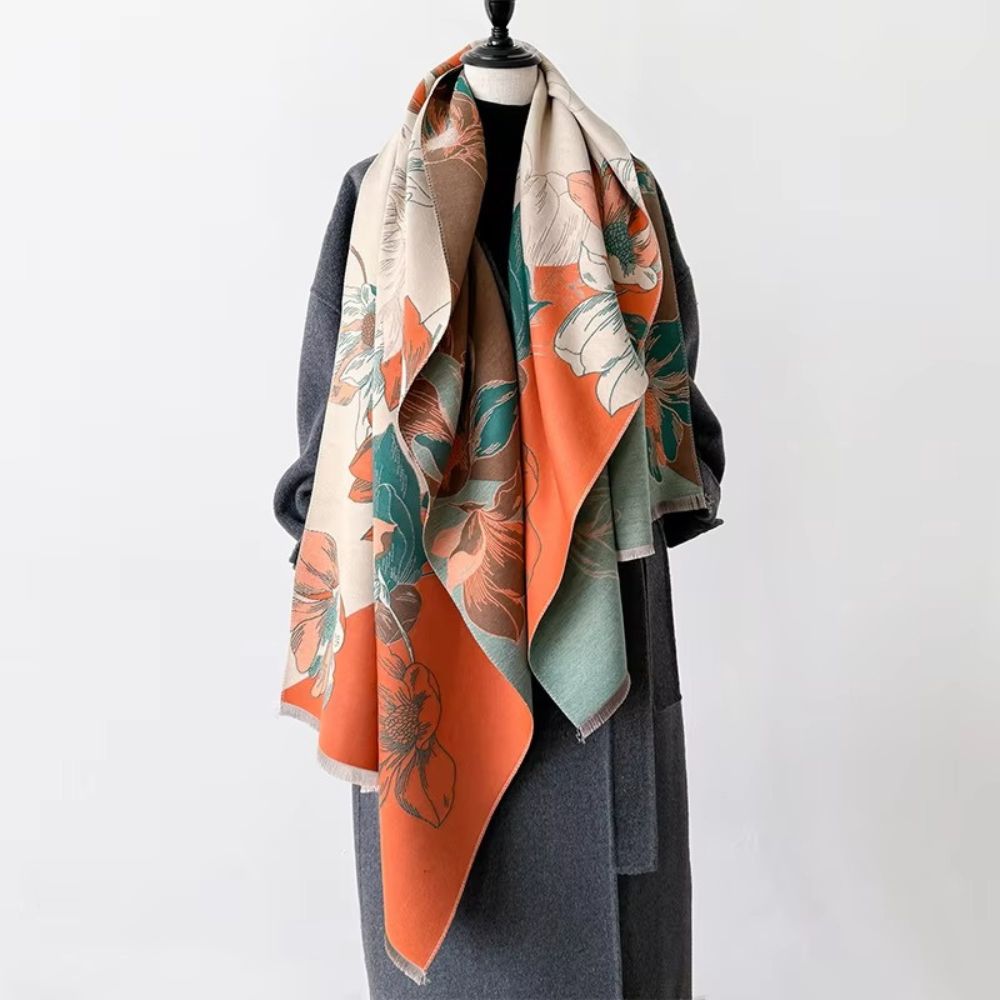 Fashion Bloom Reversible Floral Shawl