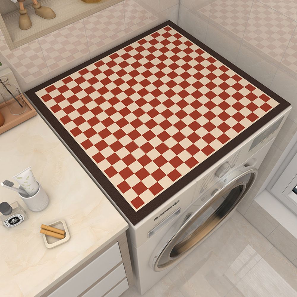 Checkerboard Washing Machine Cover Mat