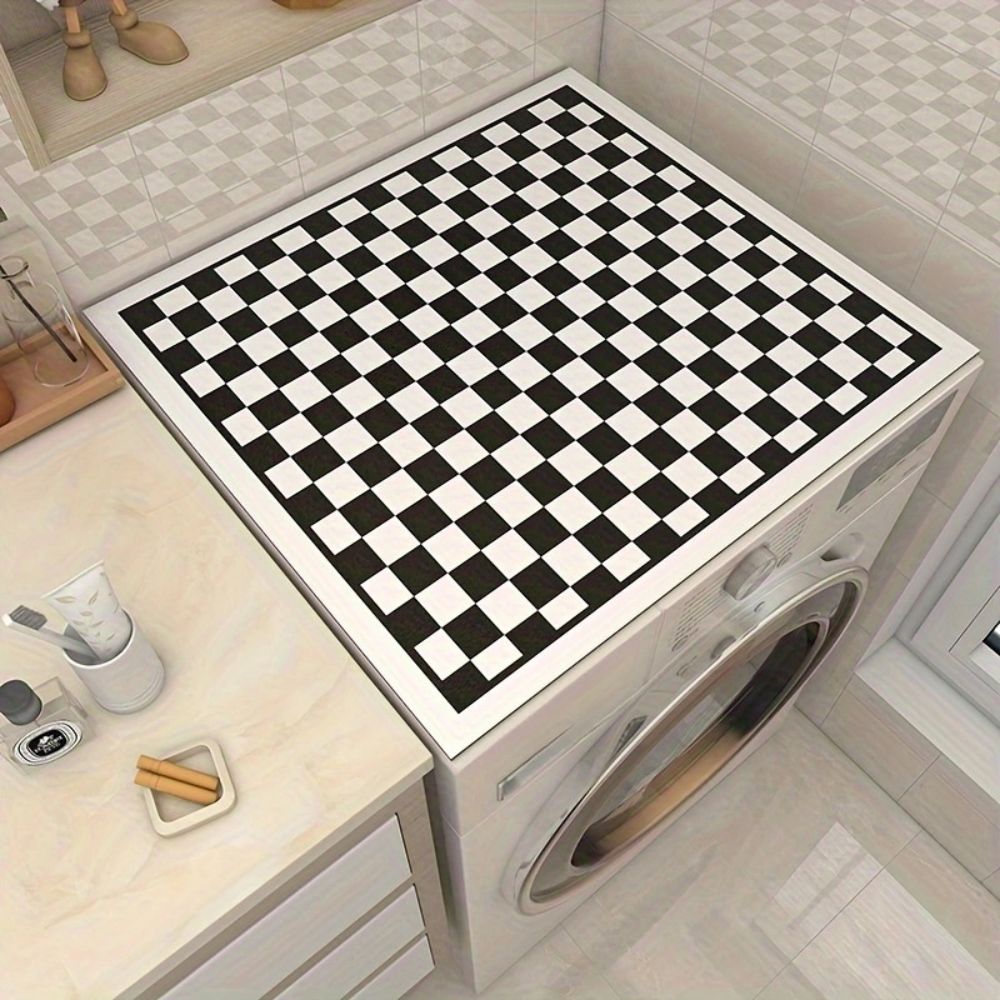 Checkerboard Washing Machine Cover Mat