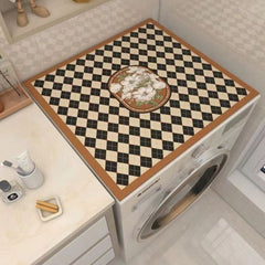 Checkerboard Washing Machine Cover Mat