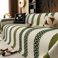 Chevron Pattern Chenille Sofa Cover