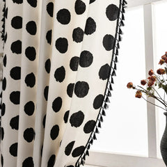 Chic Polka Dot Tassel Window Curtain