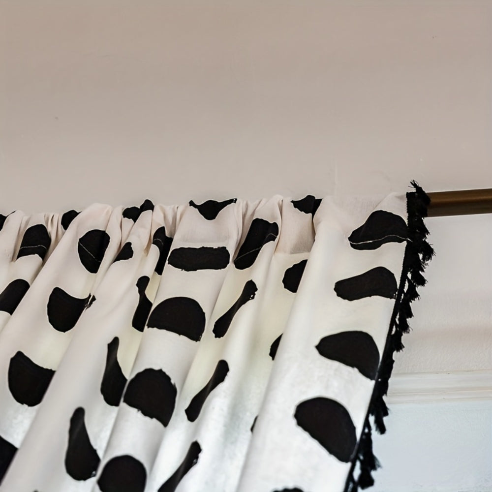 Chic Polka Dot Tassel Window Curtain