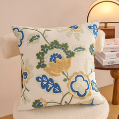 Denza Farmhouse Floral Tufted Cushion Cover