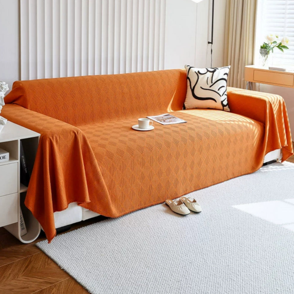 Diamond Grid Chenille Sofa Cover