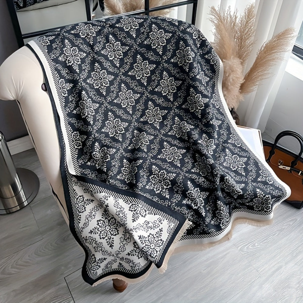 Elara Damask Print Scarf Shawl