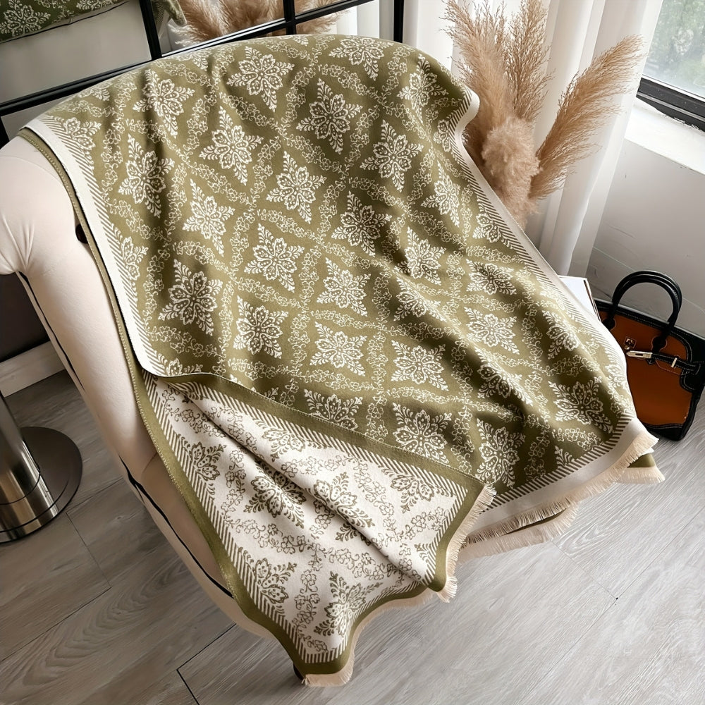 Elara Damask Print Scarf Shawl