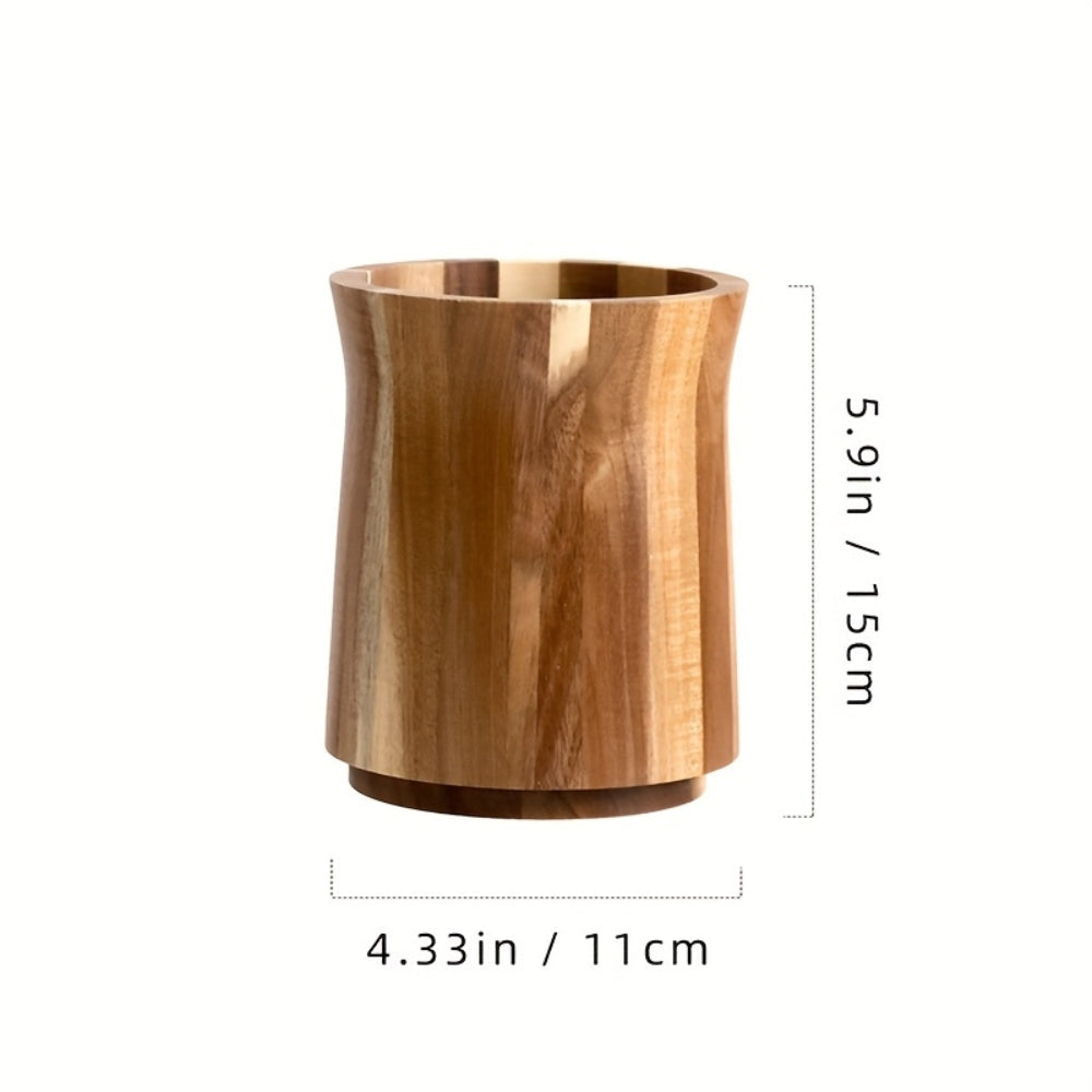 Elegant Acacia Wood Rotating Utensil Holder