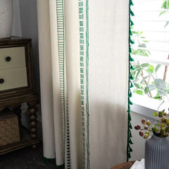 Emerald Tribe Boho Tassel Curtain