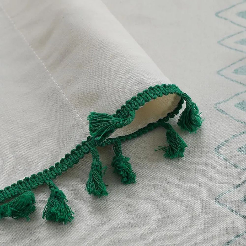 Emerald Tribe Boho Tassel Curtain