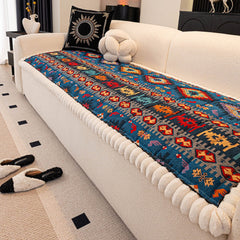 Ethnic Boho Embossed Plush Couch Cover