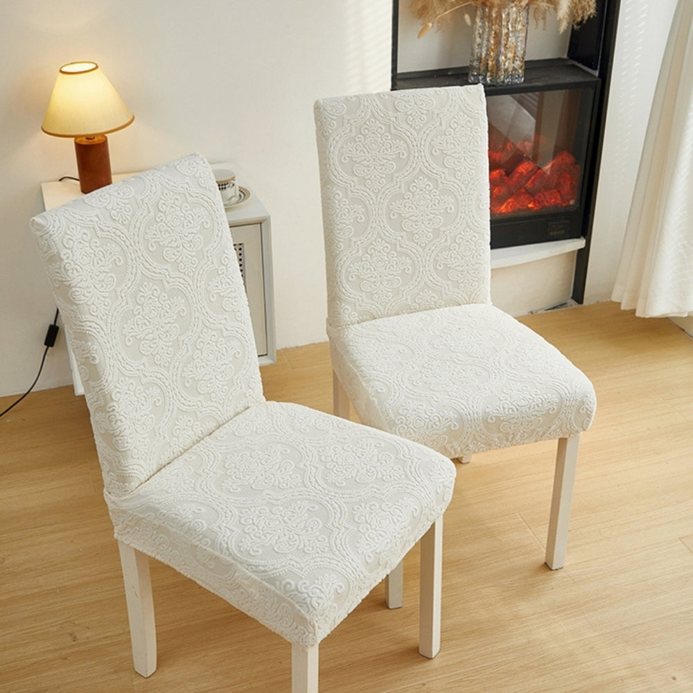 Evona Elegant Jacquard Chair Seat Slipcover
