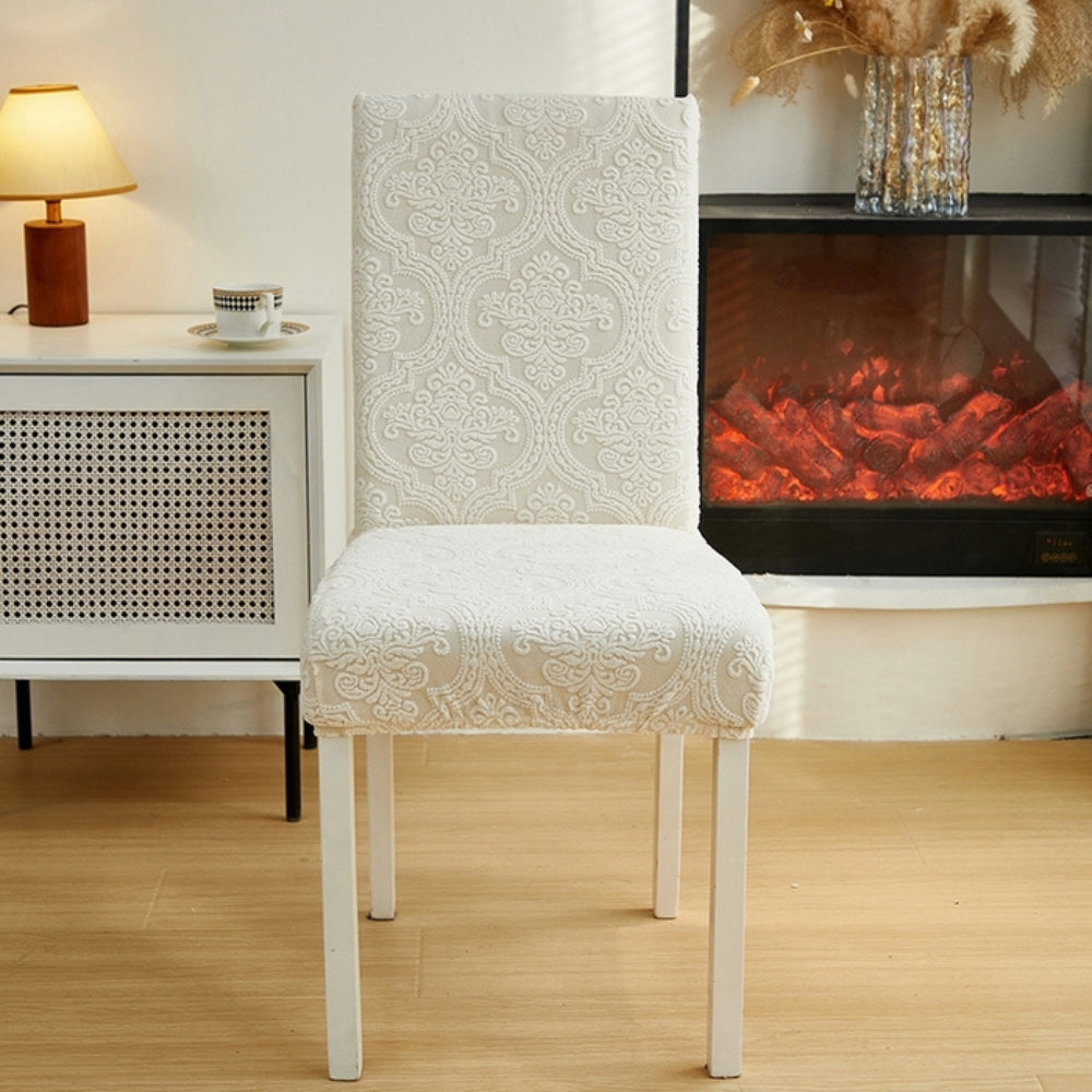 Evona Elegant Jacquard Chair Seat Slipcover
