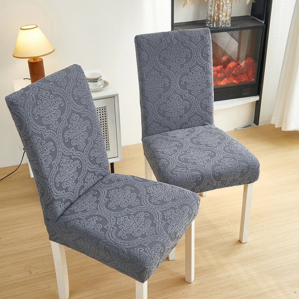 Evona Elegant Jacquard Chair Seat Slipcover