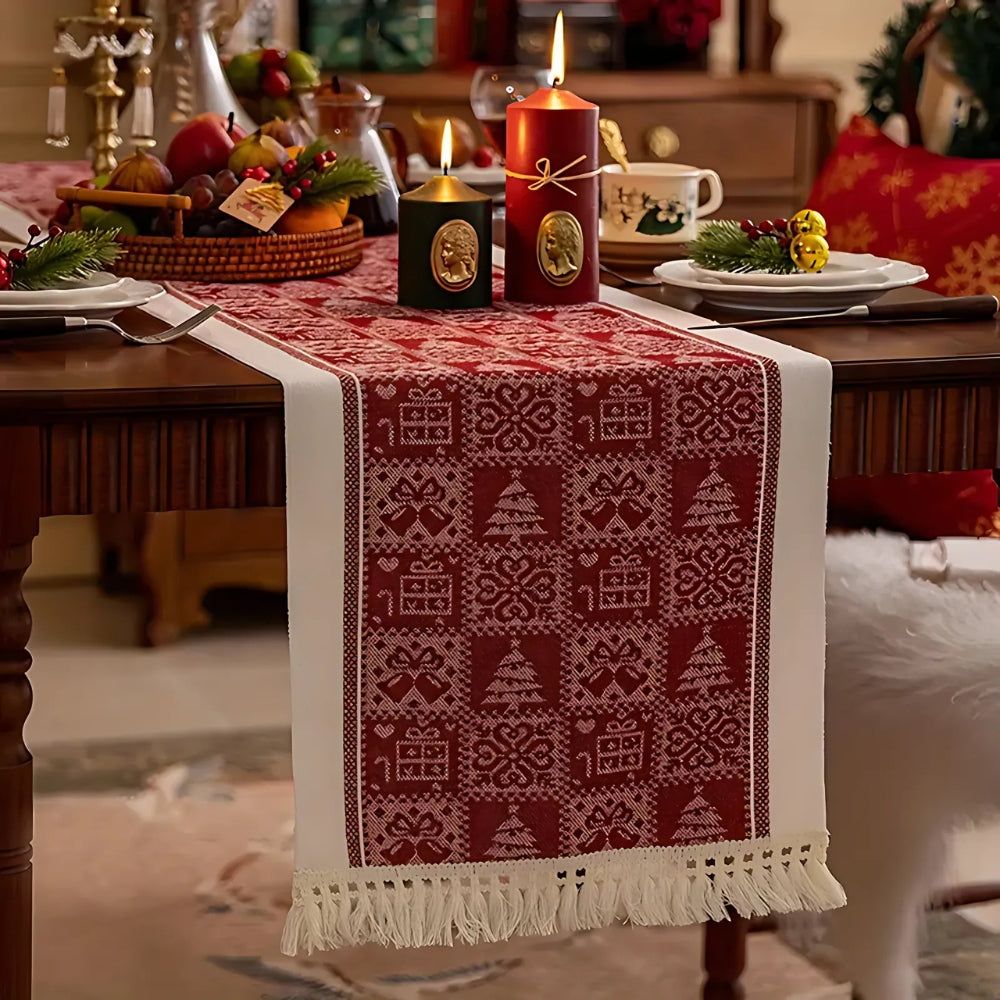 Festive Christmas Elk Table Runner