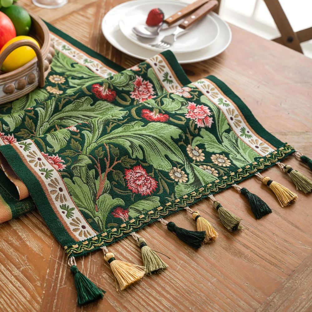 Flora Vine Embroidered Table Runner