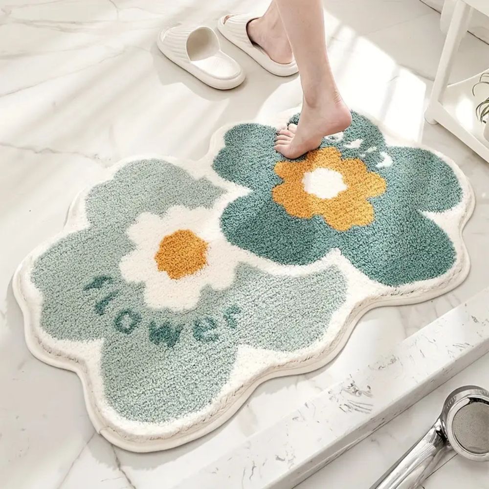 Floral Tufted Absorbent Bath Mat